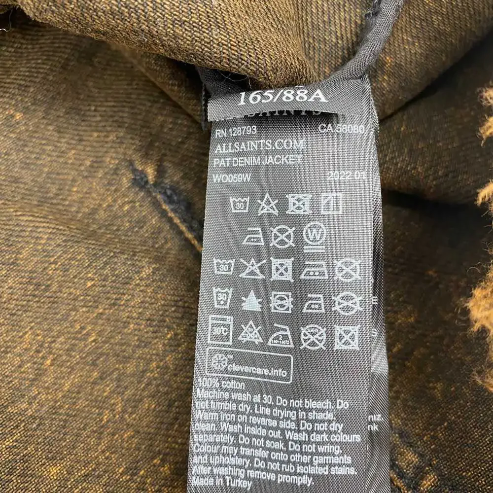 All Saints Brown Black Denim Cropped Jacket | Women’s Size 6 - Picture 4 of 6